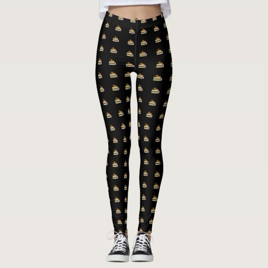 タンベージュとブラックのヨガギア レギンス (正面)