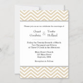 タンベージュシェブロン磁気結婚式招待状 マグネット招待状 (正面)