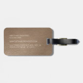 タンベージュダークブラウンシンプルクラシーな格子模様 ラゲッジタグ (裏面横)