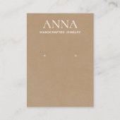 タンベージュレザーイヤリングディスプレイ 名刺 (正面)