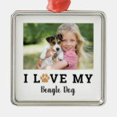 タンペットポープリントカスタムドッグブリードフォト メタルオーナメント (正面)