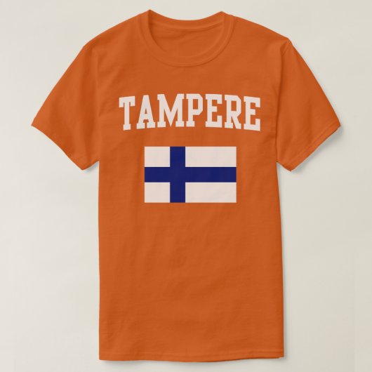 タンペレフィンランド国旗 Tシャツ (デザイン正面)