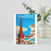 タンペレ，都市とベイ，フィンランド，ヴィンテージ旅行 ポストカード (スタンド正面)