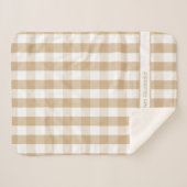 タンホワイトバッファローチェック毛布の名前 シェルパブランケット (正面(横))