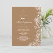 タンホワイトフローラファーストホーリーコミュニオン 招待状 (スタンド正面)