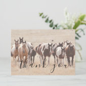 タンホワイトブラウンホースフラットサンキューカード サンキューカード (スタンド正面)