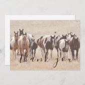 タンホワイトブラウンホースフラットサンキューカード サンキューカード (正面/裏面)