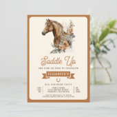 タンボホフローラ馬女性のカーボーイ誕生日パーティー 招待状 (スタンド正面)