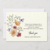 タンボホワイルドフラワー結婚ズサンキューカード 招待状 (裏面)