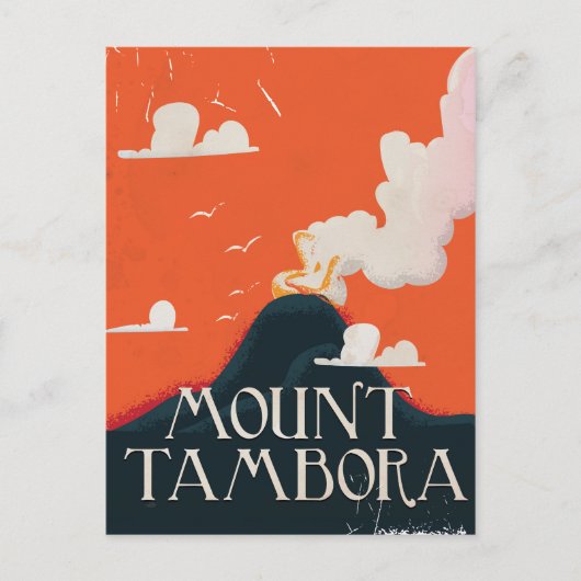 タンボラ山火山旅行ポスター ポストカード (正面)