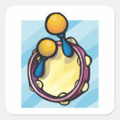 タンボリンとマラカススクエアステッカー スクエアシール (正面)