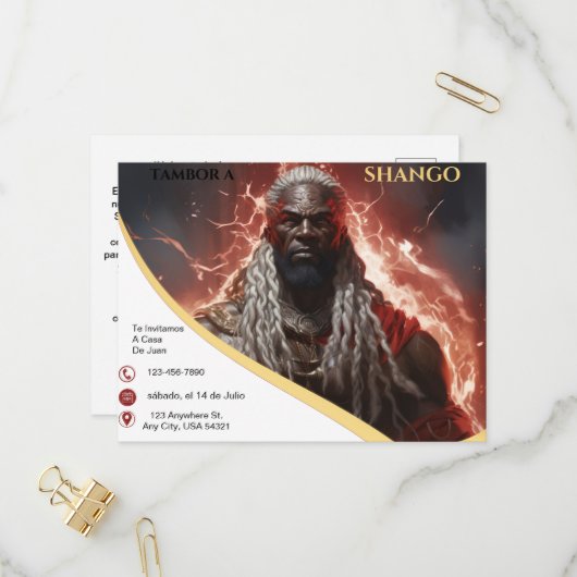 タンボールアシャングオライトニングラヨス招待状 インビテーションポストカード (正面/裏面インサイチュ)