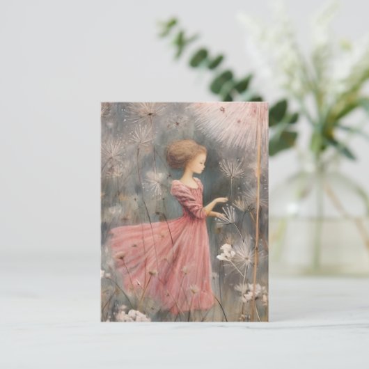 タンポお洒落ンの分野の可愛い女の子 ポストカード (スタンド正面)