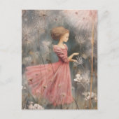 タンポお洒落ンの分野の可愛い女の子 ポストカード (正面)