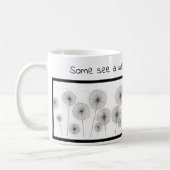 タンポポが付いている感動的なマグ コーヒーマグカップ (左)