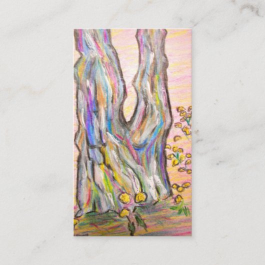 タンポポが付いている松の木 名刺 (正面)