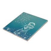 タンポポで吹いている小さな女の子 タイル (側面)