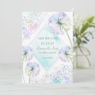 タンポポとグリッターの結婚式 Save The Date 招待状