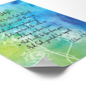 タンポポとジェイベズの水彩画の祈りの言葉 ポスター (角)