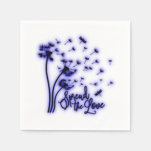 タンポポとトンボの愛を広める スタンダードカクテルナプキン (正面)