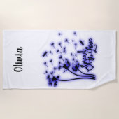 タンポポとトンボの愛を広める ビーチタオル (正面)