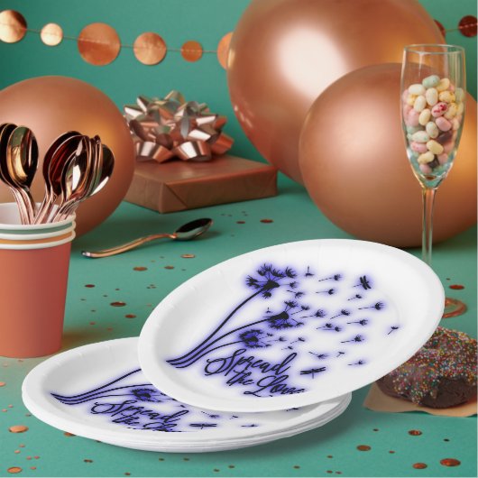 タンポポとトンボの愛を広める ペーパープレート (複数)