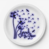 タンポポとトンボの愛を広める ペーパープレート (正面)