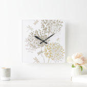 タンポポとトンボモダンイ スクエア壁時計 (ホーム)