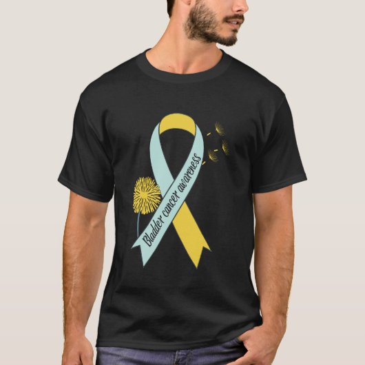タンポポと吹く多色の啓発リボン Tシャツ (正面)