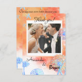 タンポポと水彩雲ありがとう サンキューカード (正面/裏面)