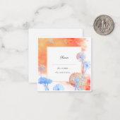 タンポポと水彩雲の結婚式rsvp ノートカード (正面/裏面インサイチュ)