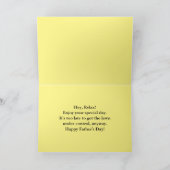 タンポポと父の日のユーモア カード (内部)
