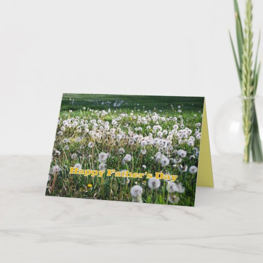 タンポポと父の日のユーモア カード (正面)