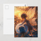 タンポポと美しい太陽の妖精 ポストカード (正面/裏面)