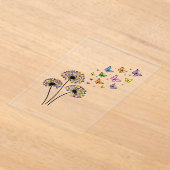 タンポポと蝶の舞 アクリル招待状 (レイダウン)