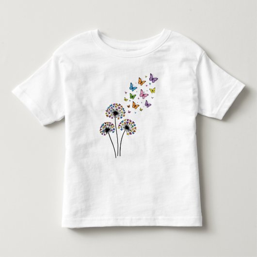 タンポポと蝶の舞 トドラーTシャツ (正面)