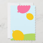 タンポポと風船の誕生日パーティーへの招待状 招待状 (裏面)