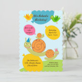 タンポポと風船の誕生日パーティーへの招待状 招待状 (スタンド正面)