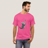 タンポポのかわいい猫とフラワーアートの子猫 Tシャツ (正面フル)
