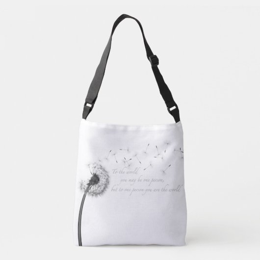 タンポポのインスピレーションのプリントの十字の遺体袋 クロスボディバッグ (裏面)