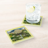 タンポポのシュールな目の夢 ガラスコースター (アングル)