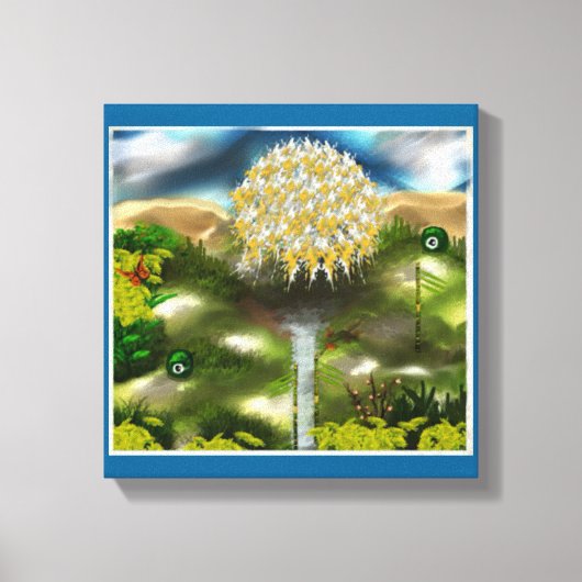 タンポポのシュールな目の夢 キャンバスプリント (正面)