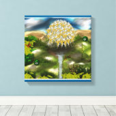 タンポポのシュールな目の夢 キャンバスプリント (インサイチュ (ウッドフロア))