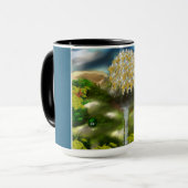 タンポポのシュールな目の夢 マグカップ (正面左)