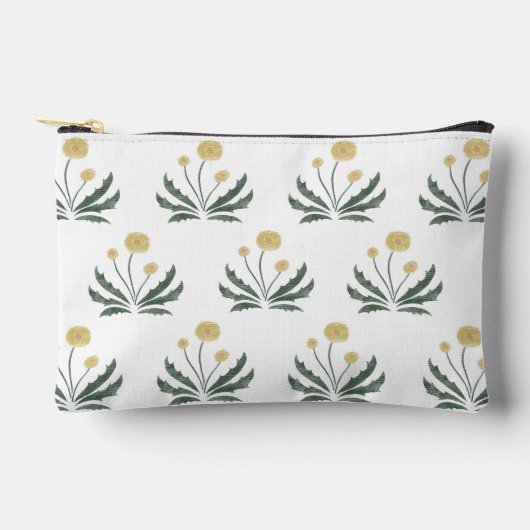 タンポポのジッパーパウチ – 小 アクセサリーポーチ (正面)