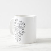 タンポポのタトゥーデザイン コーヒーマグカップ (正面左)