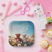 タンポポのテディベア ペーパープレート (パーティー)