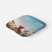 タンポポのテディベア ペーパープレート (傾斜あり)