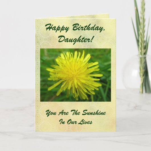 タンポポのハッピーバースデーの娘カード カード (正面)