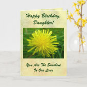 タンポポのハッピーバースデーの娘カード カード (黄色い花)
